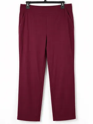 Chico's So Slimming Women's Size 2 Pants Burgundy Wine Pull On Stretch thumbnail 2