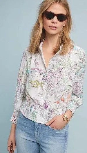 Anthropologie Maeve Rosa Blouse thumbnail 1