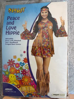 Spirit Halloween Peace and Love Hippie Adult Costume Size S/M (2-8) thumbnail 2