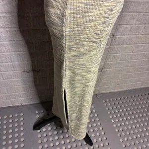 Old Navy Marled Yellow Grey Ribbed Racerback Maxi Dress with Shelf Bra XS thumbnail 4