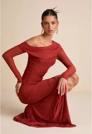 One shoulder maxi dress thumbnail 1