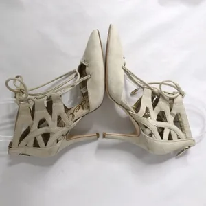Sam Edelman Zavier Suede Lace-up Pumps Heels Shoes Bone Cream Women 6 thumbnail 4