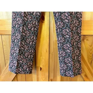 Anthropologie The Essential Slim Pant Brown Motif Floral Ankle Womens Size 4 nwt thumbnail 3