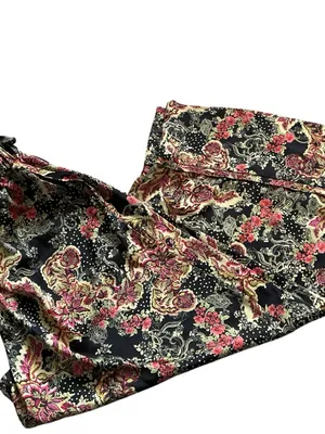 Free people goddess lounge pants size s satin x-wide leg floral paisley print thumbnail 5