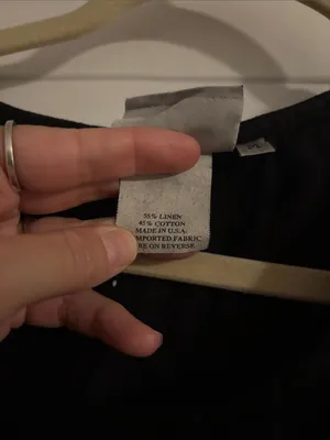 Classic Black Sleeveless Women’s Cotton/Linen Tank Top thumbnail 3