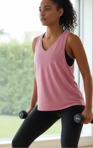 Peloton Open Back Workout Tank‎ Top Women's Size L Pink Athleisure thumbnail 1