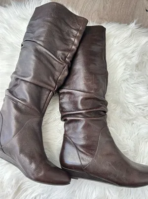 Gianni Bini brown high boots size small leather exterior thumbnail 1