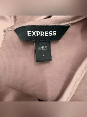 EXPRESS SILKY MAUVE LONG SLEEVE BLOUSE SMALL thumbnail 7