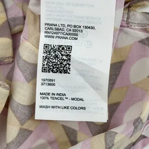 Prana Iguala Top Womens Small‎ Willow Retro Geo Pink Yellow Button Up 1970891 thumbnail 6