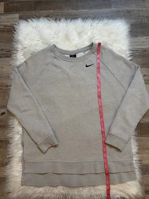 Nike sweatshirt high low hem side slits with zipper wrist pocket heather gray M thumbnail 9