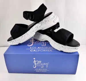 Jellypop VENTURE Black Comfort Fit Platform Sandals Women's Size 8 NIB Speckled thumbnail 1