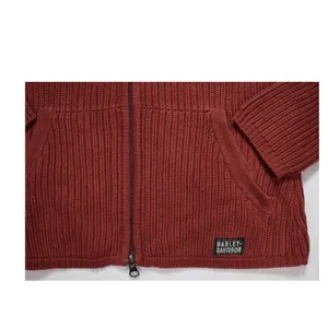 Harley-Davidson Womens XS Red Ribbed Knit Full Zip Hooded Sweater Cotton Japan thumbnail 5