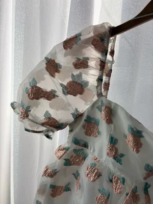 Altar'd State White Floral Organza Babydoll Dress Paper Rings NEW! Size Large thumbnail 4