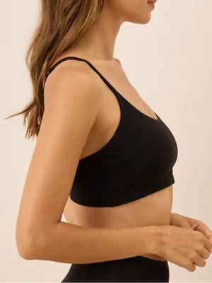 NWOT - pact Women's Black Everyday Strappy Scoop organic cotton Bralette S thumbnail 4