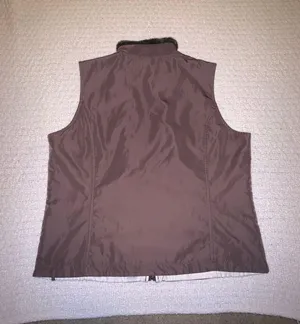 Columbia Brown Vest Faux Fur Collar Size Large Like New thumbnail 4