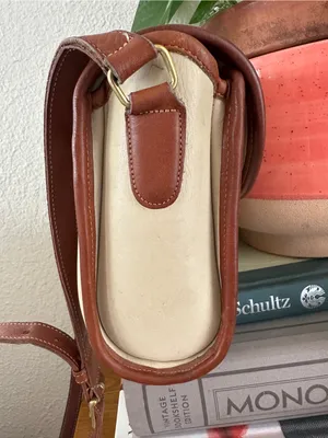 COACH Vintage RARE Spectator Saddle Crossbody Bag Bone & Tabac Leather 077-6787 thumbnail 5