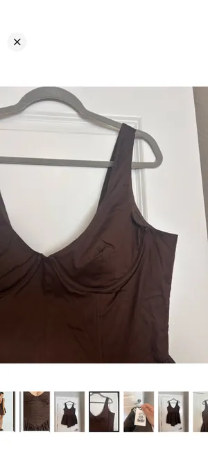 New Showpo Ashlyn Mini Dress in Chocolate Brown Size 12 L thumbnail 8