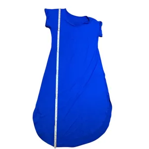 Soft Surroundings Royal Blue‎ V-Neck Midi T-Shirt Dress Short Sleeve Med Drapey thumbnail 7