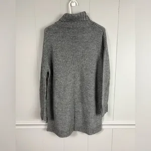 Zara Knit Medium Gray Turtleneck Sweater Oversized Dress Winter Warm Basic Fall thumbnail 4