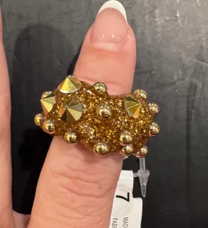 Gold spiked ring #glamour #rave #coachella #supercute #brandnew #urbanoutfitters thumbnail 1