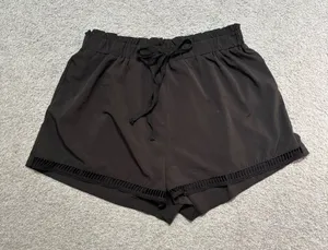 Shein Black Elastic Drawstring High Waisted Shorts thumbnail 1