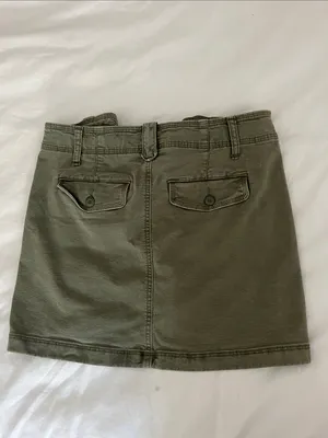 American Eagle Outfitters Olive Utility Mini Skirt with Front Pockets thumbnail 8