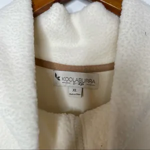 Koolaburra by Ugg‎ Sueded Jersey Back Sherpa 1/4 Zip Pullover Ivory Xlarge thumbnail 4