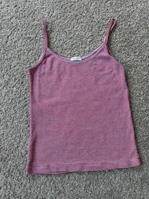 Brandy Melville John Galt Red and White Striped Tank thumbnail 2