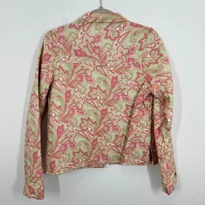 Hand Quilted Paisley Pink Floral Print Coat Jacket Boho‎ Cottagecore Spring thumbnail 4