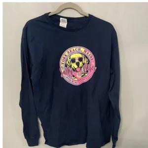 Delta Pro Weight Women Long Sleeve York Beach Maine Salty Vibes Graphic Navy L thumbnail 2