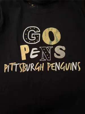 🎉4 for $20 Campus Couture Pittsburgh Penguins Bling T-Shirt, Medium thumbnail 2