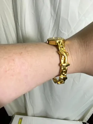 Almas Dolphin Link Bracelet Watch Gold Tone Quartz Womens Novelty Dolphin Watch thumbnail 7