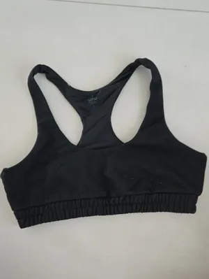 ALO Yoga Black Stretch Logo Sports Bra Size L thumbnail 2