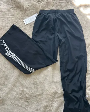 Windbreaker track sweatpants with bows Black thumbnail 1