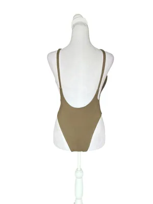 TOBI V Neck Scoop Back Olive Green Bodysuit Womens Size Small thumbnail 3