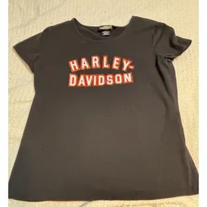 Harley-Davidson Rhinestone Logo Black Short Sleeve Tee Women's Large thumbnail 6