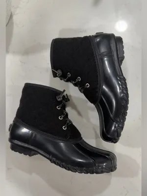 Nautica Black Quilted Short Rain Boots thumbnail 2