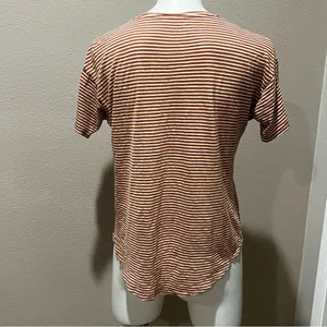 Madewell tan striped short sleeve t-shirt thumbnail 4