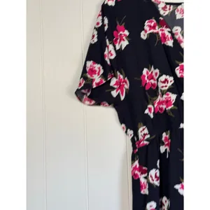 J.Crew Floral Wrap Dress Blue Pink V Neck Short Sleeve Medium thumbnail 6