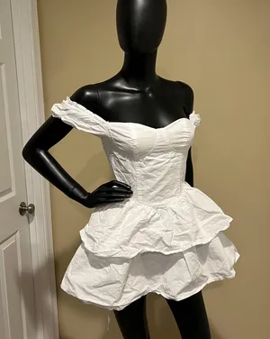 Ruffle Mini Skirt Corset Dress Mini Dress Off Shoulders Dress Slim Dress Summer thumbnail 2