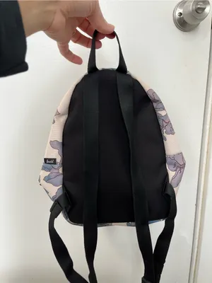 Herschel Supply Company Floral Mini Backpack tan blue flowers STAINS thumbnail 5
