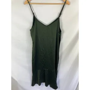 NWT Sam Edelman satin Spaghetti Strap Green Dress Size 10 thumbnail 3