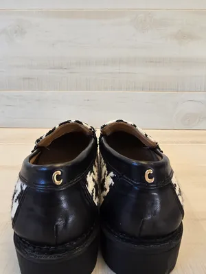 {5.5} Sam Edelman Circus Deana Black White Houndstooth Lug Sole Loafers thumbnail 10