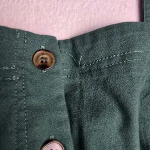Baltic Born Hartford Linen Blend Wide Leg Button‎ Front Jumpsuit Green Medium thumbnail 11