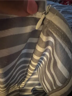 Woman’s Gray & White Striped Halter Jumpsuit thumbnail 5