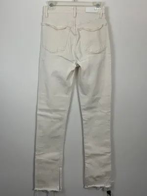 Re/Done 70’s Original High Rise Skinny Boot Vintage White Jeans Womens Size 27 thumbnail 4