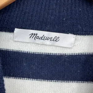 Madewell Merino Wool Alpaca Blend‎ Striped Mock Neck Sweater Size L Preppy Cozy thumbnail 3