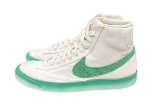 Nike Shoes Blazer Mid '77 "Chenille Swoosh White Green Fade" Sneakers Size 9 thumbnail 1