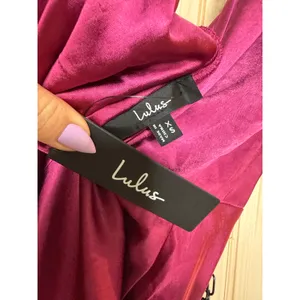 NWT Lulus Incredible Love Magenta Satin Cowl Back Midi Slip Dress Party Gala XS thumbnail 6