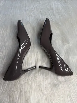 Karl Lagerfeld Paris Royale Patent Leather Anthracite Gray Heels thumbnail 7
